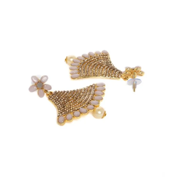 Women's Rose Gold Plated Alloy Earrings (Gold) - Image 4