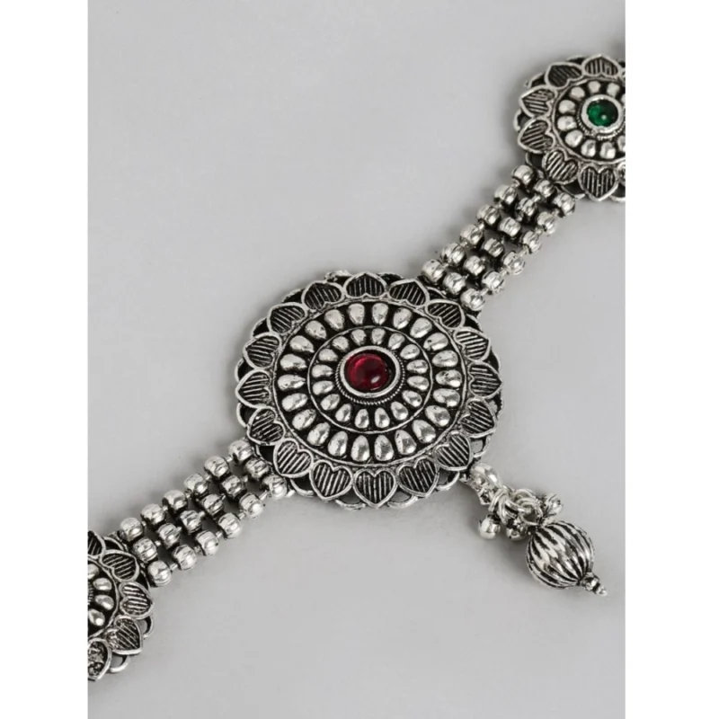 Alternative view of Women's Rose Gold Plated Alloy Necklace & Earings Set (Silver)