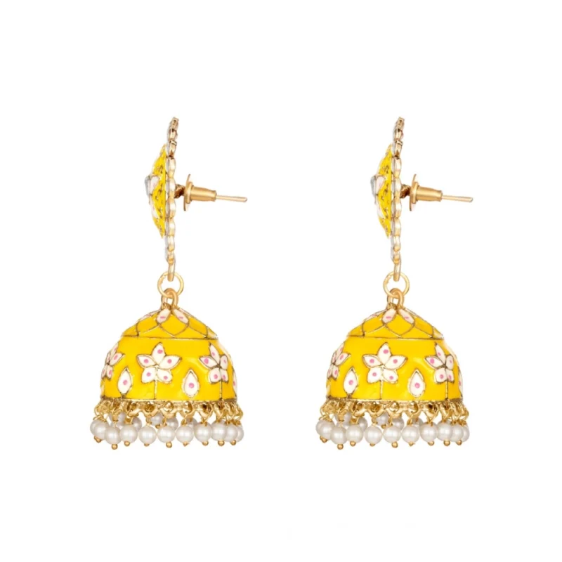 Alternative view of Women's Rose Gold Plated Alloy Earrings (Yellow)