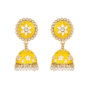 Women's Rose Gold Plated Alloy Earrings (Yellow)