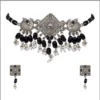 Women's Rose Gold Plated Alloy Necklace & Earings Set (Silver)