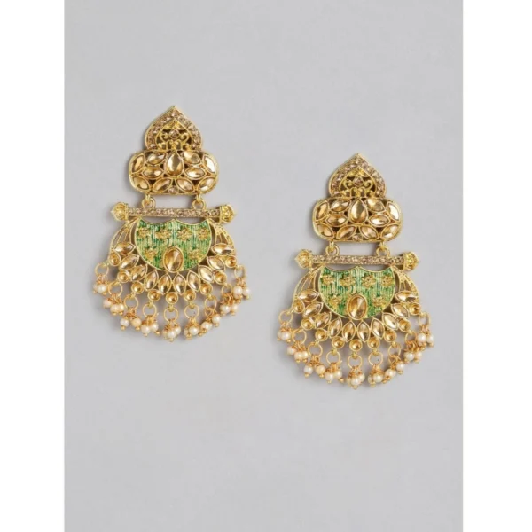 Women's Rose Gold Plated Alloy Earrings (Gold) - Image 2