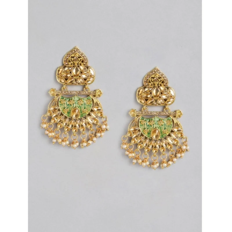 Alternative view of Women's Rose Gold Plated Alloy Earrings (Gold)