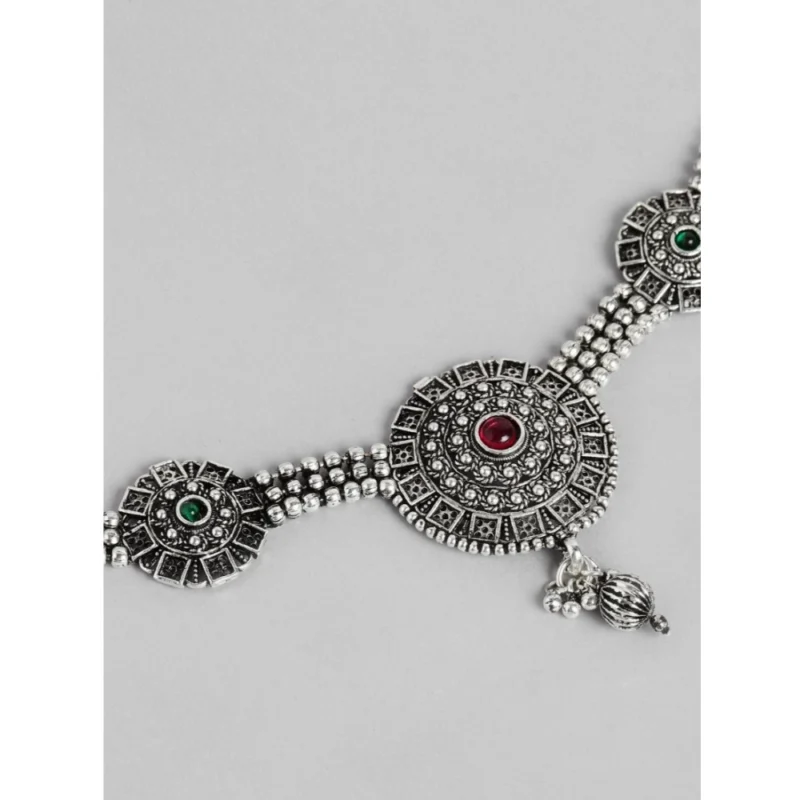 Alternative view of Women's Rose Gold Plated Alloy Necklace & Earings Set (Silver)