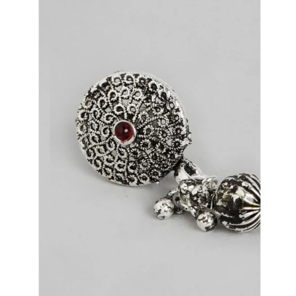 Women's Rose Gold Plated Alloy Necklace & Earings Set (Silver) - Image 3