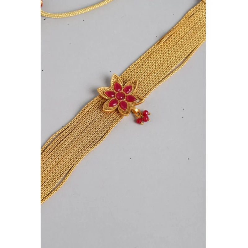 Alternative view of Women's Rose Gold Plated Alloy Necklace & Earings Set (Gold)