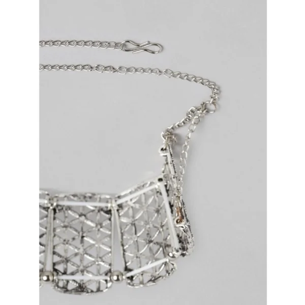 Women's Rose Gold Plated Alloy Choker (Silver) - Image 2