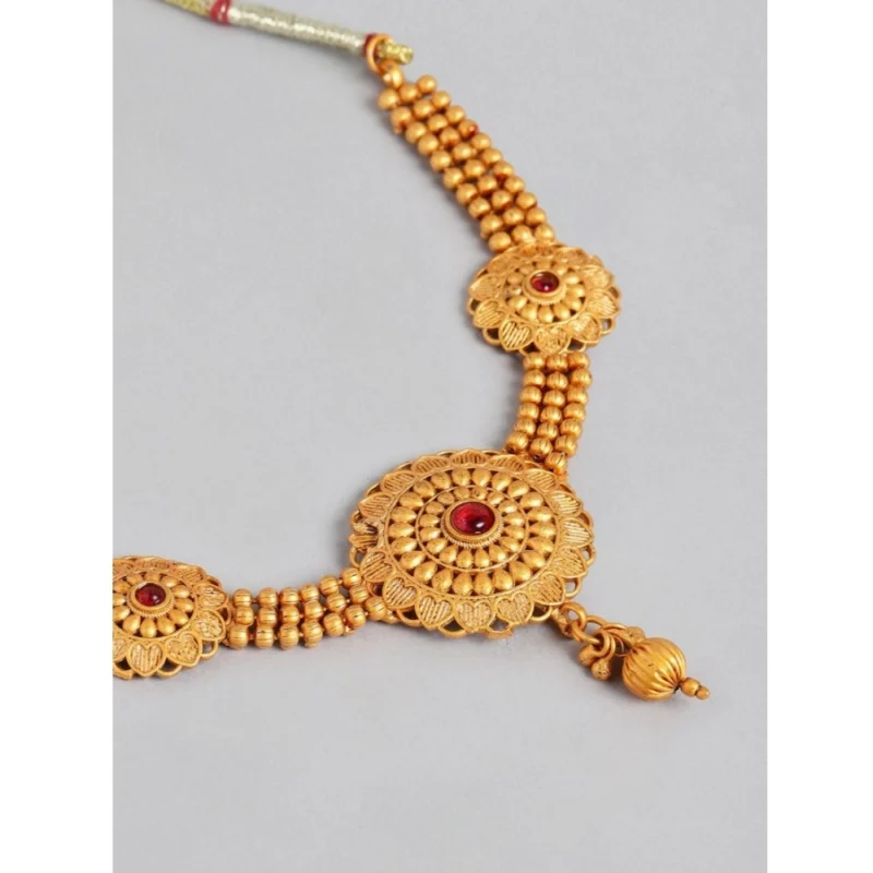 Alternative view of Women's Rose Gold Plated Alloy Necklace & Earings Set (Gold)