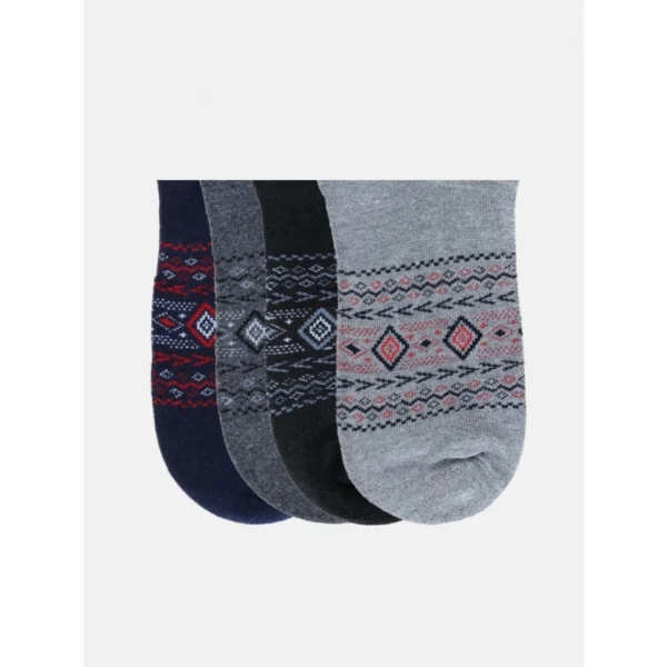 4 Pairs Men's Casual Cotton Blended Printed Mid-Calf length Socks (Assorted) - Image 2