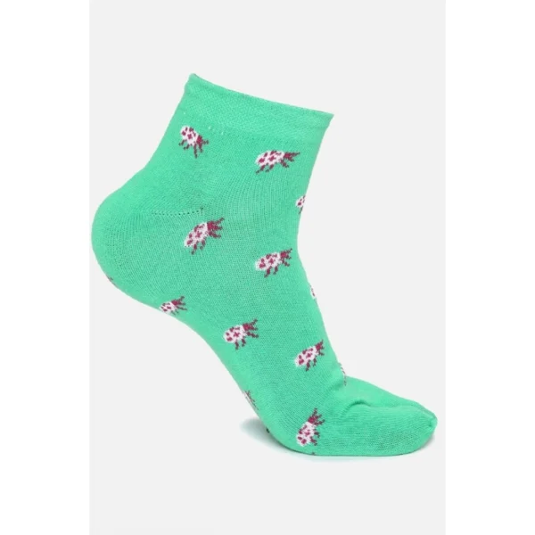 4 Pairs Women's Casual Cotton Blended Printed Ankle length Socks (Assorted) - Image 2