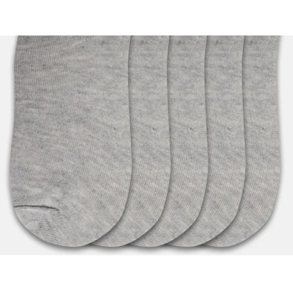 5 Pairs Unisex Casual Cotton Blended Solid Ankle length Socks (Light Grey) - Image 2
