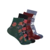 4 Pairs Women's Casual Cotton Blended Printed Ankle length Socks (Assorted)