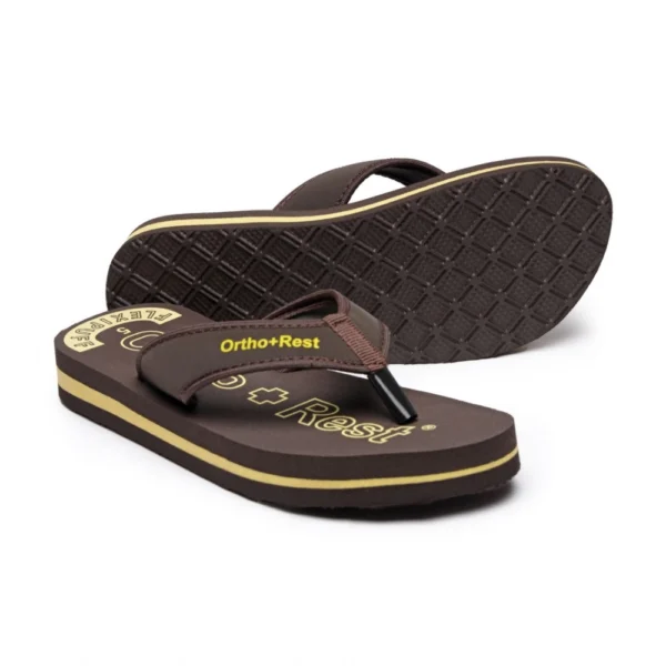 Unisex Rubber Comfortable Orthopedic Doctor Slipper and Flip Flops (Brown) - Image 3
