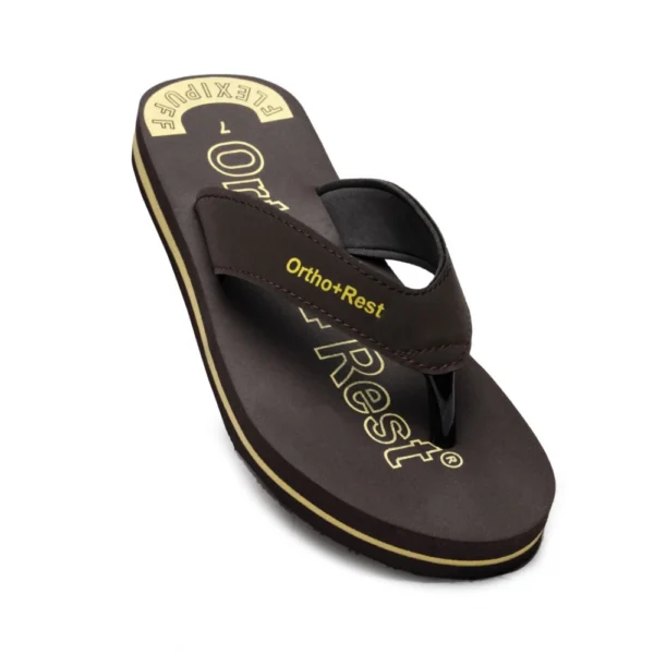 Unisex Rubber Comfortable Orthopedic Doctor Slipper and Flip Flops (Brown) - Image 5