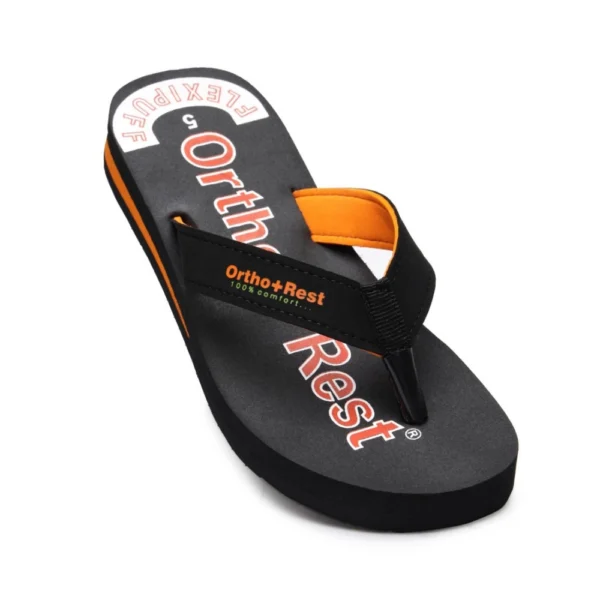 Unisex Rubber Comfortable Orthopedic Doctor Slipper and Flip Flops (Black) - Image 5