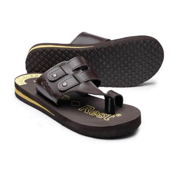 Unisex Rubber Comfortable Orthopedic Doctor Slipper and Flip Flops (Brown) - Image 3