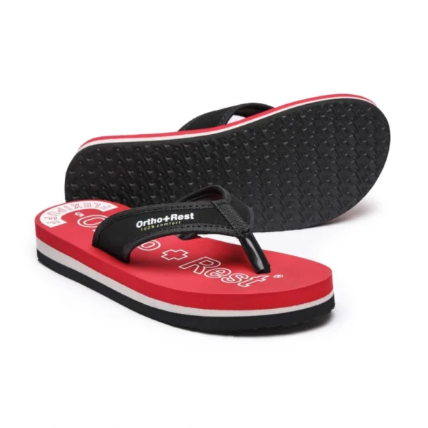 Unisex Rubber Comfortable Orthopedic Doctor Slipper and Flip Flops (Red) - Image 3
