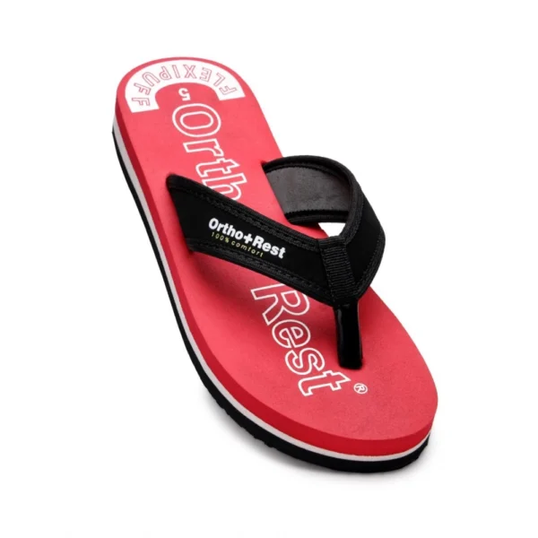 Unisex Rubber Comfortable Orthopedic Doctor Slipper and Flip Flops (Red) - Image 5