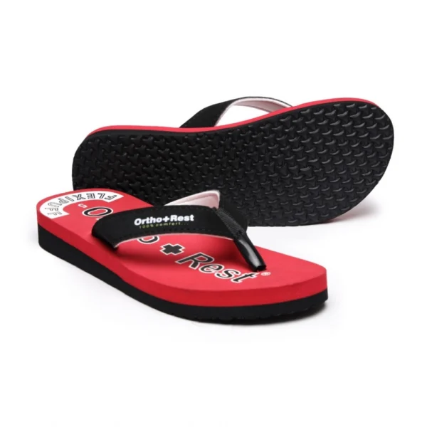 Unisex Rubber Comfortable Orthopedic Doctor Slipper and Flip Flops (Red) - Image 3