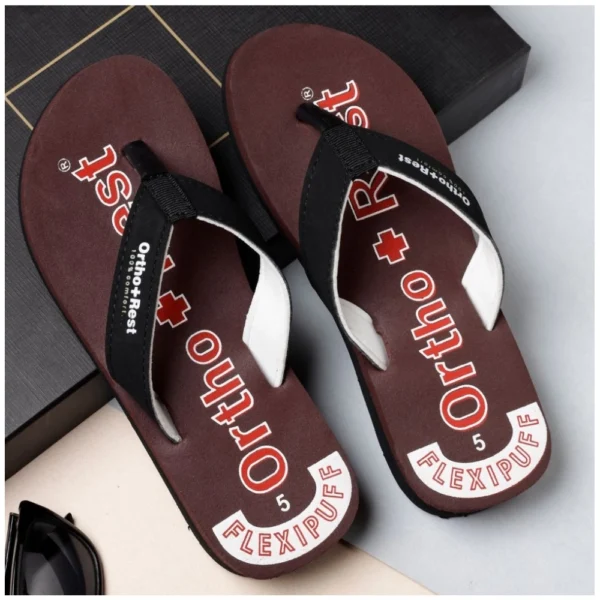Unisex Rubber Comfortable Orthopedic Doctor Slipper and Flip Flops (Maroon) - Image 2