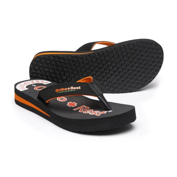 Unisex Rubber Comfortable Orthopedic Doctor Slipper and Flip Flops (Black) - Image 3