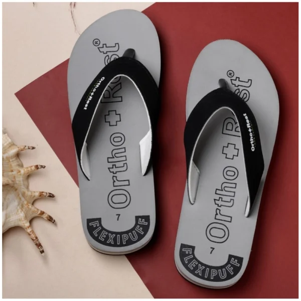 Unisex Rubber Comfortable Orthopedic Doctor Slipper and Flip Flops (Grey) - Image 2