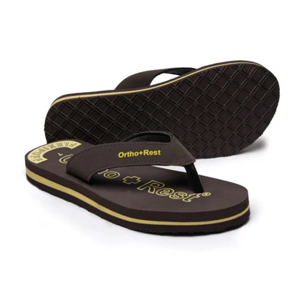 Unisex Rubber Comfortable Orthopedic Doctor Slipper and Flip Flops (Brown) - Image 3