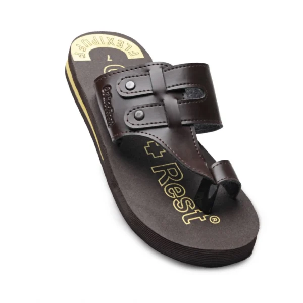 Unisex Rubber Comfortable Orthopedic Doctor Slipper and Flip Flops (Brown) - Image 5