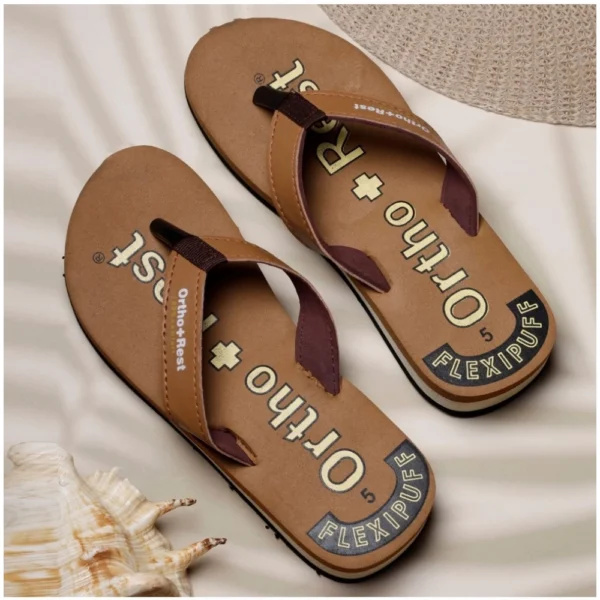 Unisex Rubber Comfortable Orthopedic Doctor Slipper and Flip Flops (Brown) - Image 2