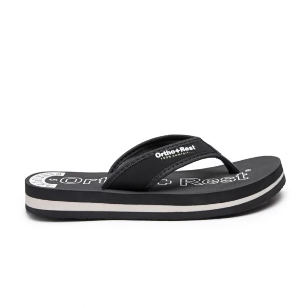Unisex Rubber Comfortable Orthopedic Doctor Slipper and Flip Flops (Black) - Image 2