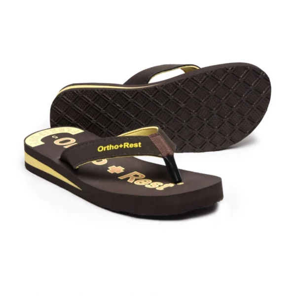 Unisex Rubber Comfortable Orthopedic Doctor Slipper and Flip Flops (Brown) - Image 3