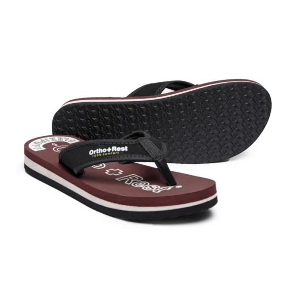 Unisex Rubber Comfortable Orthopedic Doctor Slipper and Flip Flops (Maroon) - Image 3