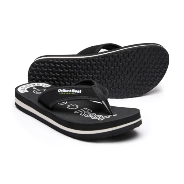 Unisex Rubber Comfortable Orthopedic Doctor Slipper and Flip Flops (Black) - Image 3