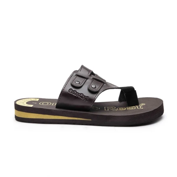 Unisex Rubber Comfortable Orthopedic Doctor Slipper and Flip Flops (Brown) - Image 2