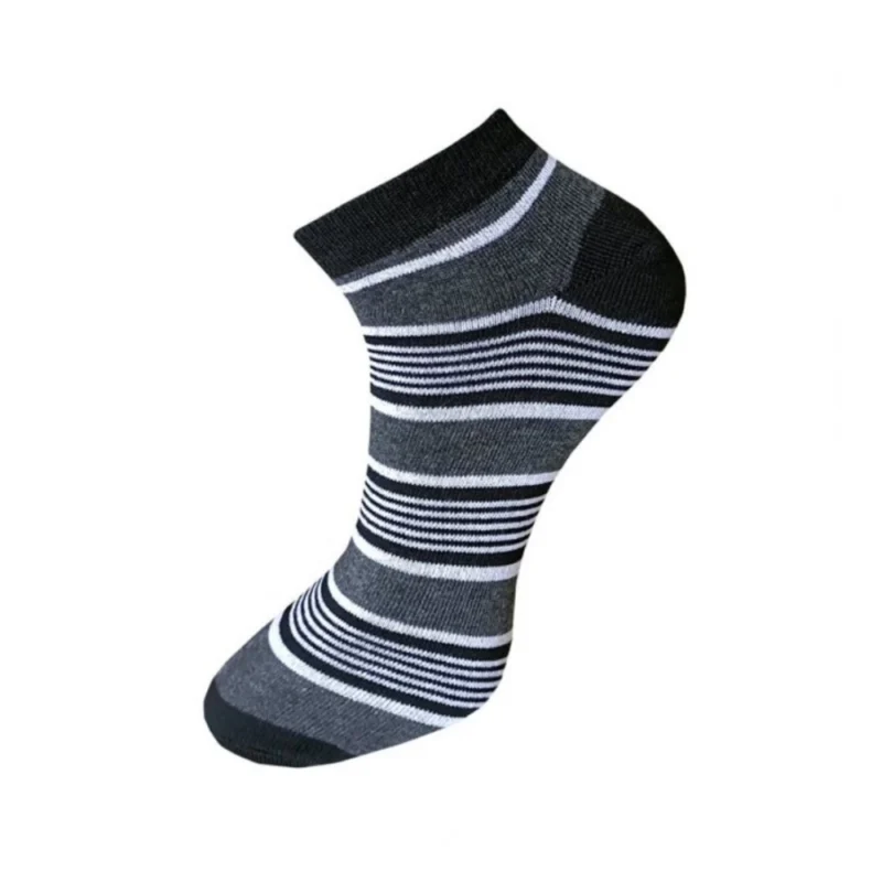 Alternative view of 3_Pair Set Unisex Casual Cotton Striped Ankle Length Socks (Multicolor)