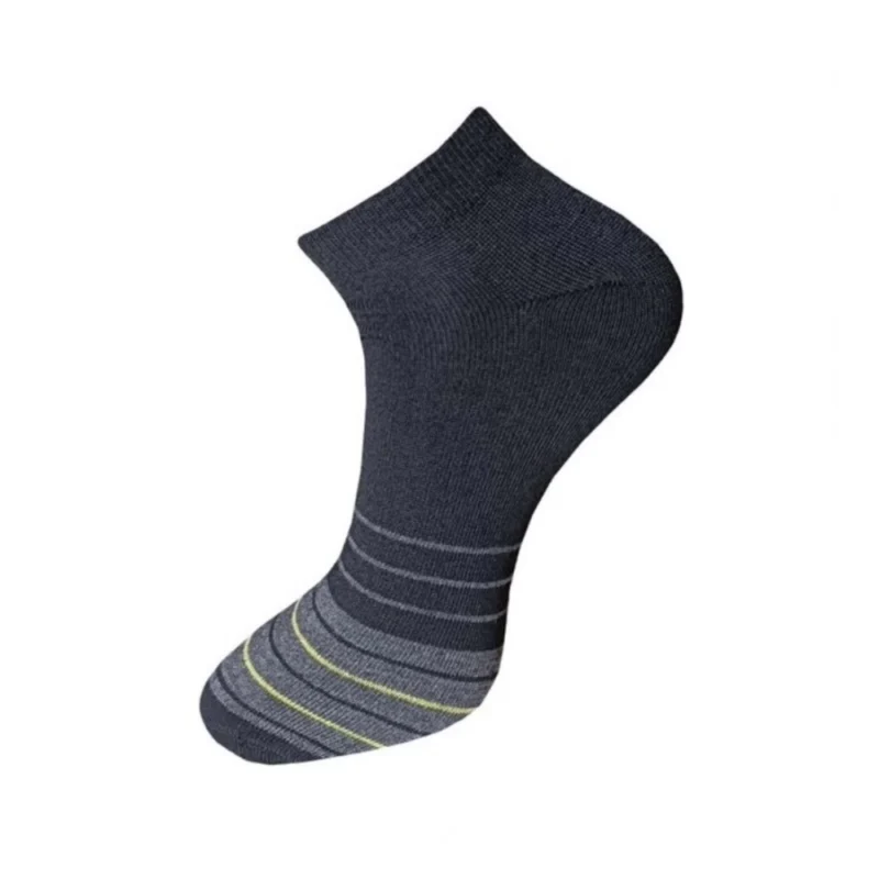 Alternative view of 3_Pair Set Unisex Casual Cotton Striped Ankle Length Socks (Multicolor)
