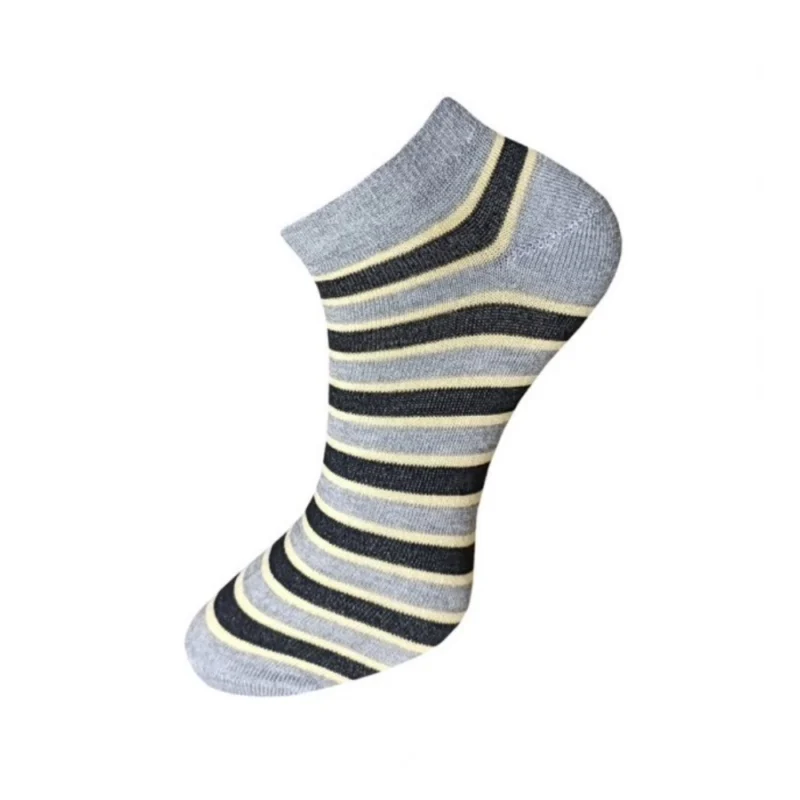 Alternative view of 3_Pair Set Unisex Casual Cotton Striped Ankle Length Socks (Multicolor)