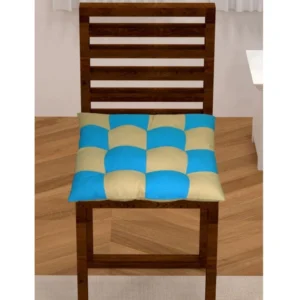 Cotton Blended Solid Chair Cushions (Rama & Beige, Size:?16x16 In)