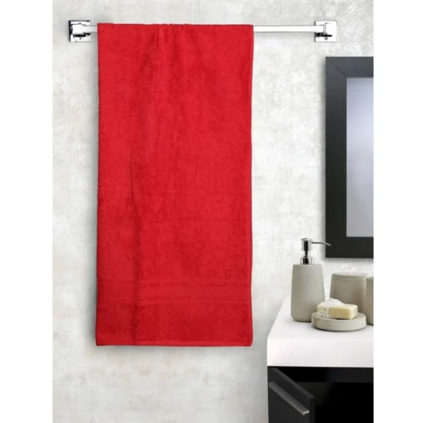 Cotton Striped Bath Towels (Red, Size:?35x71 In) - Image 4