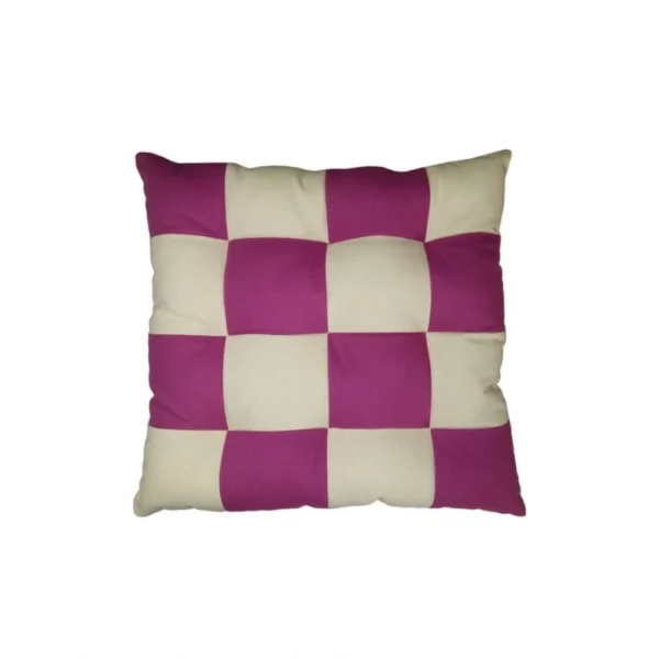 Cotton Blended Solid Chair Cushions (Purple & White, Size:?16x16 In) - Image 4