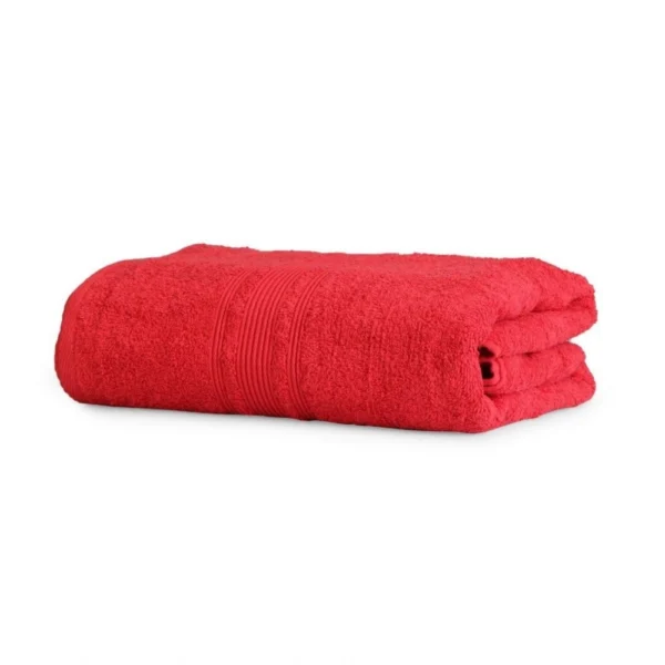 Cotton Striped Bath Towels (Red, Size:?35x71 In) - Image 3
