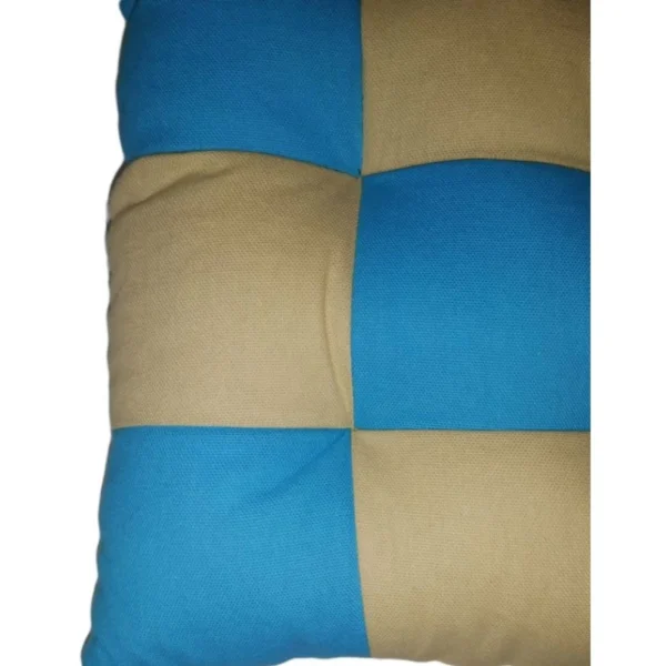 Cotton Blended Solid Chair Cushions (Rama & Beige, Size:?16x16 In) - Image 2