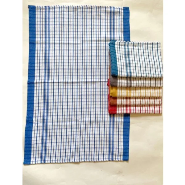 Pack Of_6 Cotton Checkered Kitchen Towel Sets (Multicolor, Size:?18x28 In) - Image 2