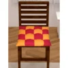 Cotton Blended Solid Chair Cushions (Red & Yellow, Size:?16x16 In)