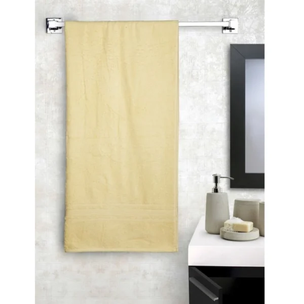 Cotton Solid Bath Towels (Cream, Size:?35x71 In) - Image 4