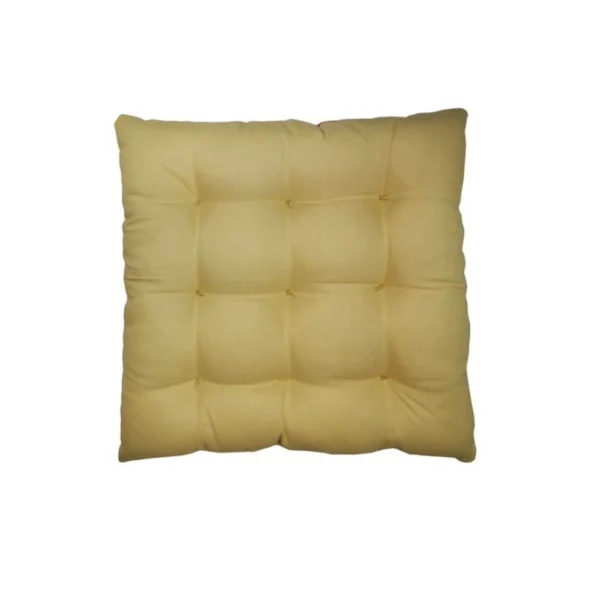 Cotton Blended Solid Chair Cushions (Red & Beige, Size:?16x16 In) - Image 3