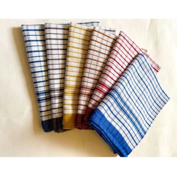 Pack Of_6 Cotton Checkered Kitchen Towel Sets (Multicolor, Size:?18x28 In) - Image 3