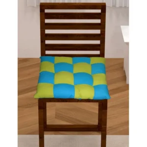 Cotton Blended Solid Chair Cushions (Rama & Green, Size:?16x16 In)