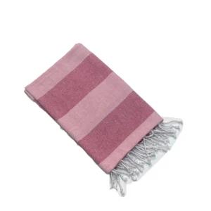 Cotton Striped Bath Towels (Rose, Size:?30x59 In)
