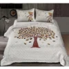 Cotton Printed Queen Size Bedsheet With 2 Pillow Covers (White, 90x100 Inch)